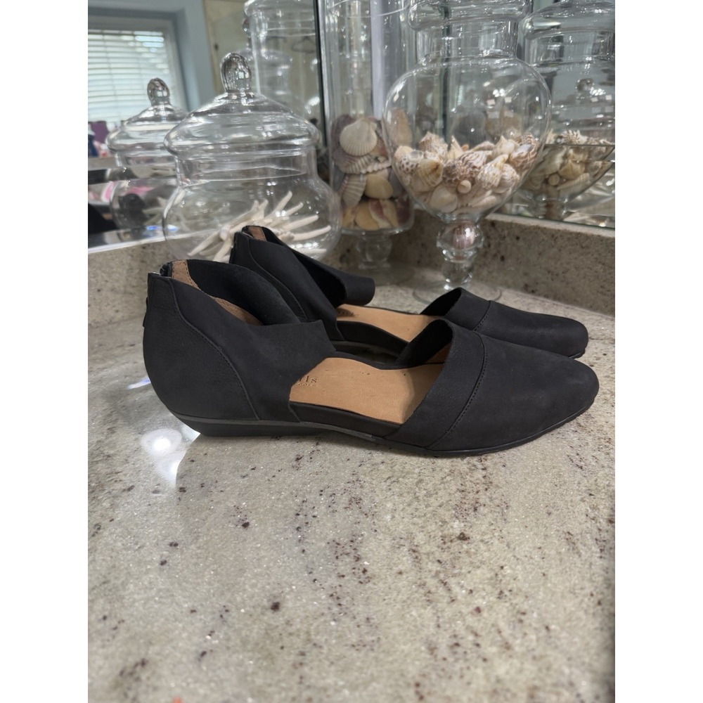 Gentle Souls by Kenneth Cole Noreen Black Nubuck Slides Sandal Women Size 10